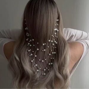 Pearl Hairpiece with Crystal Accents